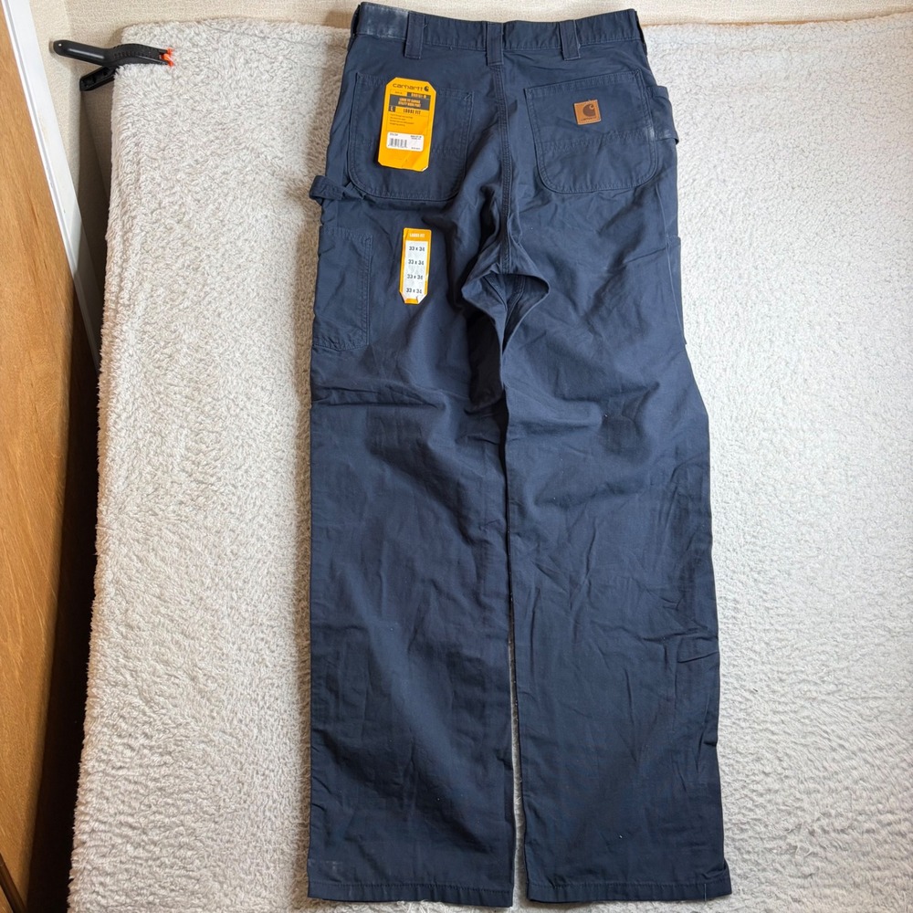 NEW Carhartt B151-NVY Loose Fit Canvas Utility Work Pants Navy Blue 33x34 NWT
